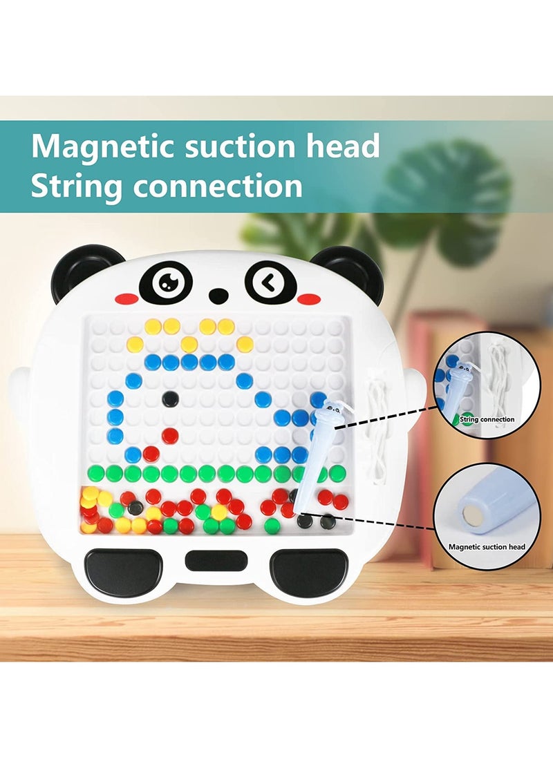 Bebiland Magnetic Drawing Board for Toddlers Kids, Large Doodle Board with Magnetic Pen, 80 Beads and 20 Cards, Magnetic Dot Art, Montessori Educational Learning Toy, Fun Travel Toy (Multicolor)  - Image 4