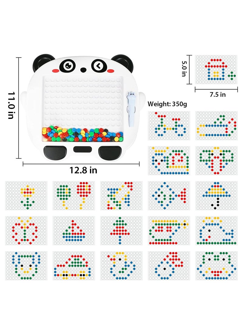 Bebiland Magnetic Drawing Board for Toddlers Kids, Large Doodle Board with Magnetic Pen, 80 Beads and 20 Cards, Magnetic Dot Art, Montessori Educational Learning Toy, Fun Travel Toy (Multicolor)  - Image 2