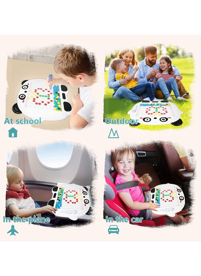 Bebiland Magnetic Drawing Board for Toddlers Kids, Large Doodle Board with Magnetic Pen, 80 Beads and 20 Cards, Magnetic Dot Art, Montessori Educational Learning Toy, Fun Travel Toy (Multicolor)  - Image 3