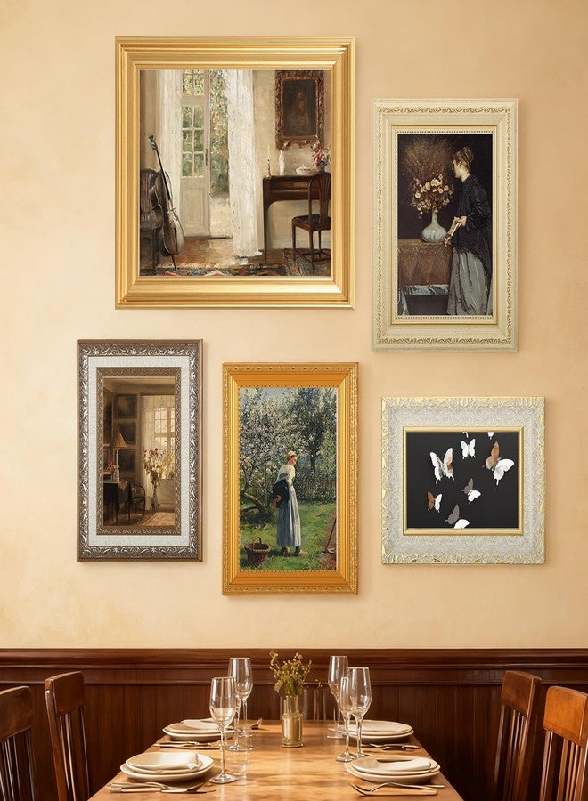 Foxtell 10 Pack Vintage Picture Frames for Wall or Tabletop Display Ornate Vintage Picture Frames Vintage Wall Art for Gallery Bedroom Living Room Antique Photo Frame for Wall Décor - Image 5