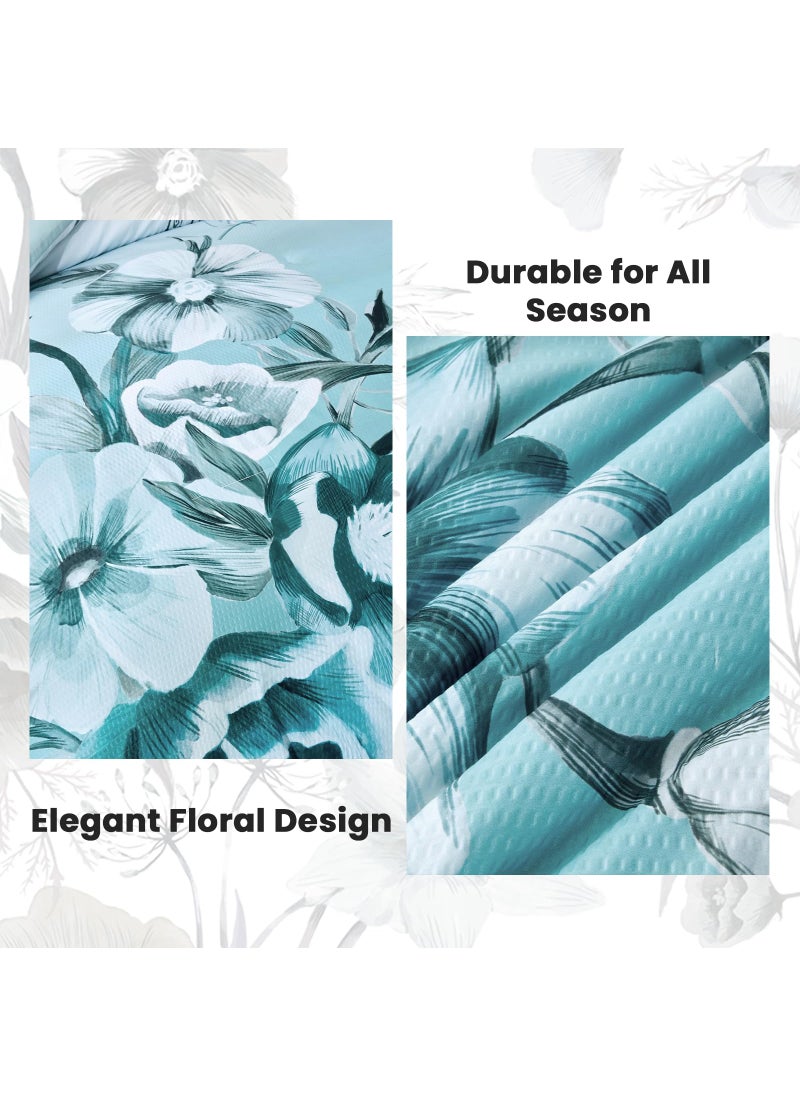 Luxudecor Luxudecor Floral Comforter Set Full Size 7 Piece  Blush Flower Bed in a Bag  Elegant Floral Comforter with Sheet Set  Soft Microfiber Bedding Set for All Season (Blush  80""x90"")  - Image 5