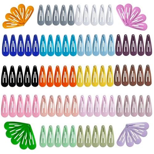 SLYFTE Upgrade Snap Mini Hair Clips - 100PCS Kids Metal Non Slip Hair Bow Clips for Girls Toddlers Hair Accessories(1.2 Inch 20 Colors) - Image 1