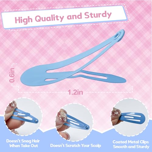 SLYFTE Upgrade Snap Mini Hair Clips - 100PCS Kids Metal Non Slip Hair Bow Clips for Girls Toddlers Hair Accessories(1.2 Inch 20 Colors) - Image 3
