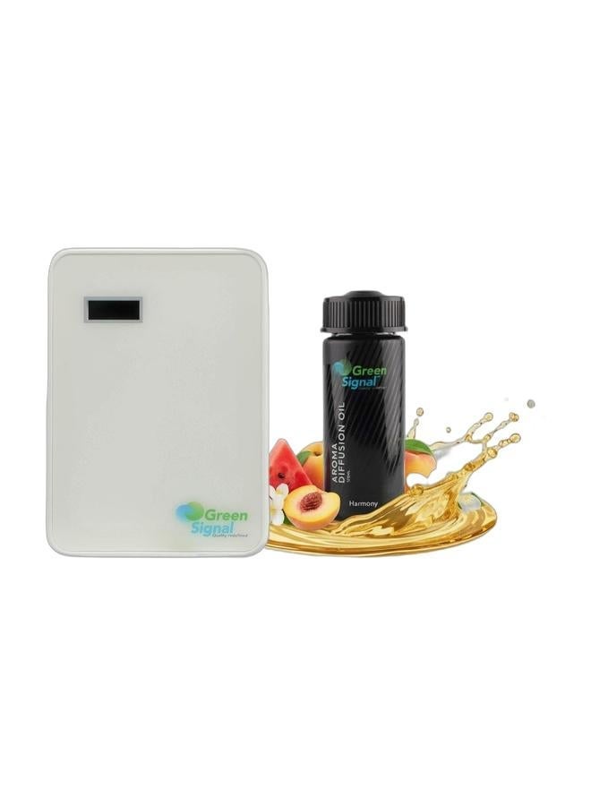 Green Signal Smart Scent Diffuser with Harmony 170 ml Aroma Oil – 300–500m³ Coverage – Adjustable Scent Intensity – Wall/Table/HVAC Installation – Home & Office Scent Bundle - Image 1