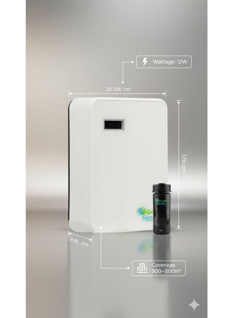 Green Signal Smart Scent Diffuser with Harmony 170 ml Aroma Oil – 300–500m³ Coverage – Adjustable Scent Intensity – Wall/Table/HVAC Installation – Home & Office Scent Bundle - Image 3