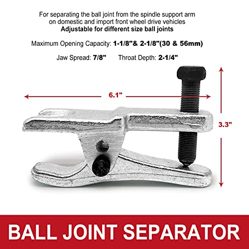 FEXON 5pcs Front End Service Tool 5-in-1 Ball Joint Separator, Pitman Arm Puller, Tie Rod End Tool Set for Front End Service, Splitter Removal Kit - Image 3