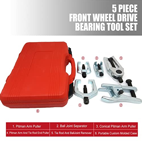 FEXON 5pcs Front End Service Tool 5-in-1 Ball Joint Separator, Pitman Arm Puller, Tie Rod End Tool Set for Front End Service, Splitter Removal Kit - Image 2