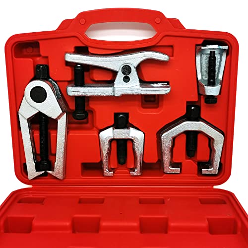 FEXON 5pcs Front End Service Tool 5-in-1 Ball Joint Separator, Pitman Arm Puller, Tie Rod End Tool Set for Front End Service, Splitter Removal Kit - Image 1