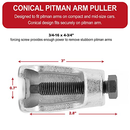 FEXON 5pcs Front End Service Tool 5-in-1 Ball Joint Separator, Pitman Arm Puller, Tie Rod End Tool Set for Front End Service, Splitter Removal Kit - Image 5