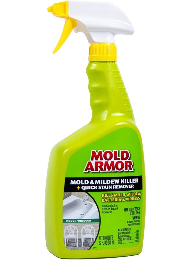 Home Armor 32oz Mildew Stain Remover – Fast-Acting Indoor & Outdoor Cleaner for Removing Tough  Showers, Tiles, Siding, Decks & More with Powerful Bleach-Based Formula - Image 1