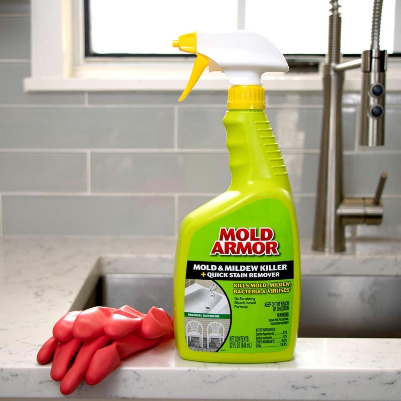 Home Armor Mold Armor Mold & Mildew Killer Plus Quick Stain Remover, Bleach-Based Indoor and Outdoor Cleaner Spray, 32 fl oz / 946 ml, No Scrubbing Formula for Hard Surfaces - Image 4
