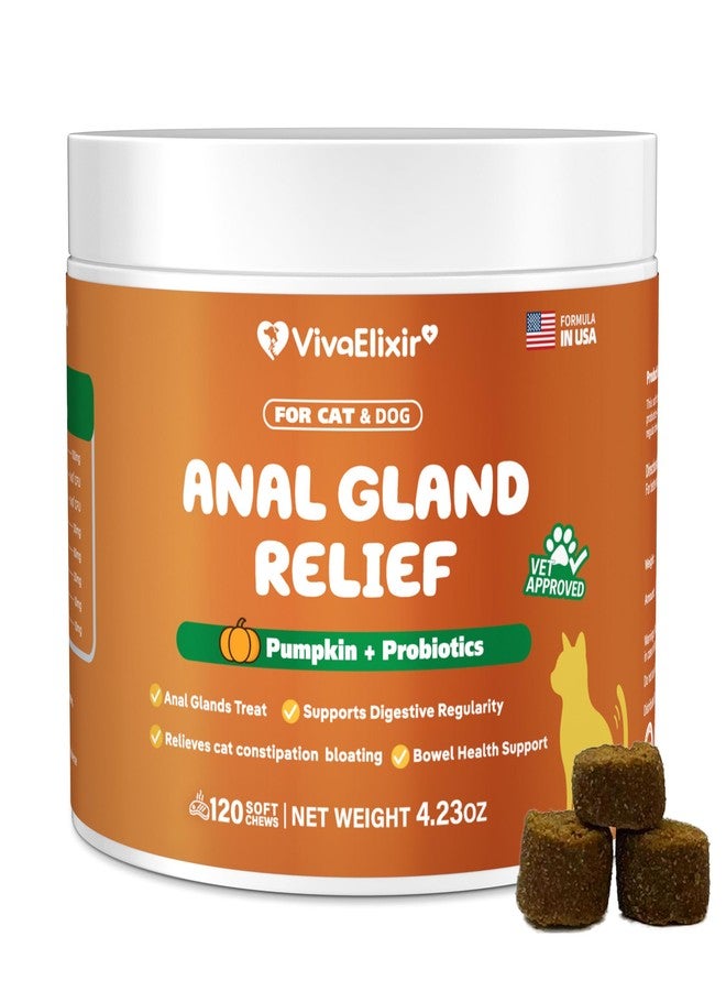 VivaElixir Constipated Cat - Pumpkin + Probiotic Soft Chews - Promotes Digestive Health, Regular Bowel Movements, and Intestinal Balance | Veterinarian-Approved, 120 Chewable Tablets - Image 1
