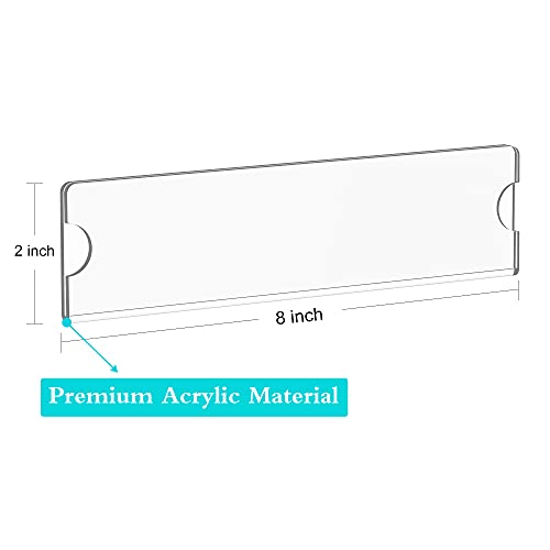 Richboom Acrylic Wall Name Plate Holder, 2x8 Inch, 5 Pack Clear Acrylic Sign Holder Frame with Adhesive Tapes, Door Plates for Home, Office, Classroom - Image 2