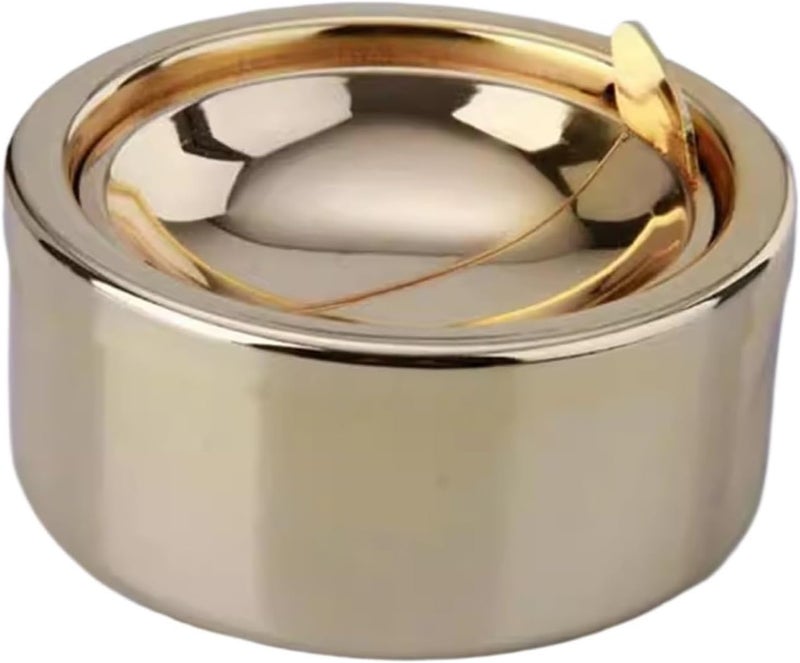 Ashtray Ceramic Fluted Classic Metal With Lid For Cigarettes - Windproof Outdoor Patio Outdoor Indoor - Image 1