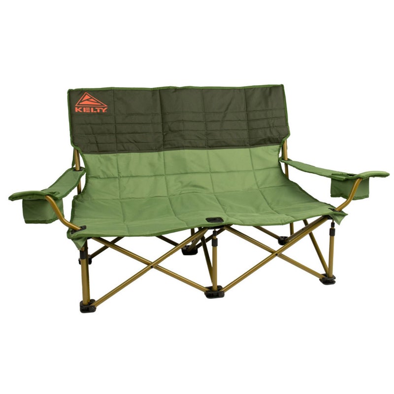 Kelty Low Loveseat Oversized 2Person Heavy Duty Folding Camp Chair Double Seat for Soccer Games Tailgating Beach Days Low HeightDill