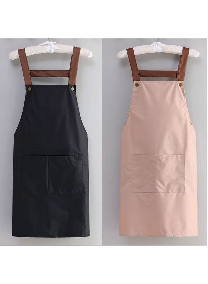 FASHION HOME 2 قطعة مريلة مطبخ مقاومة للماء مع جيب - Image 1