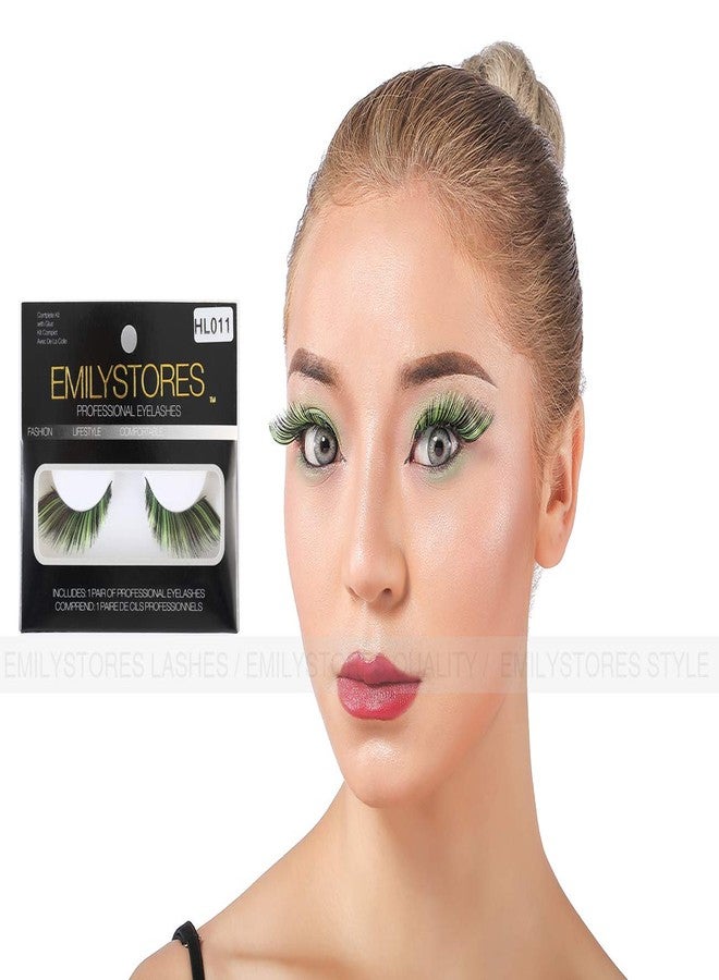 EMILYSTORES Green Fortune Teller Costume Halloween Eye Lashes For Party Looking1 Pairs - Image 3