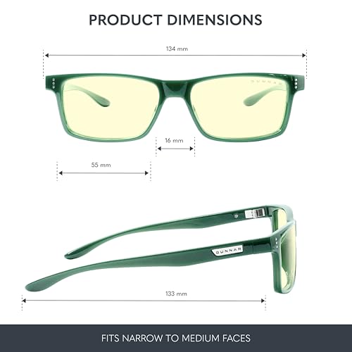 GUNNAR Gaming Glasses Vertex Moss Amber Lens Blue Light Blocking Relieve Dry Eye - Image 5