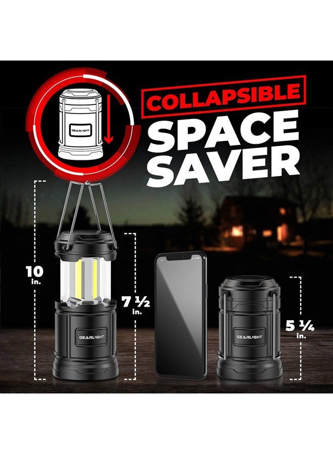 GearLight Camping Lantern - 2 Portable LED Battery Powered Lantern with Magnetic Base and Foldable Hook for Emergency Use or Campsites, Essential Hurricane Survival Kit with Batteries - Image 4