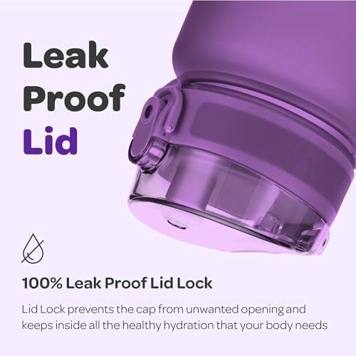 Hydracy Water Bottle with Time Marker - Large 32 oz BPA Free Tritan Plastic Bottle with No Sweat Sleeve, Leakproof, Ideal for Gym, Sports & Outdoors - Image 4