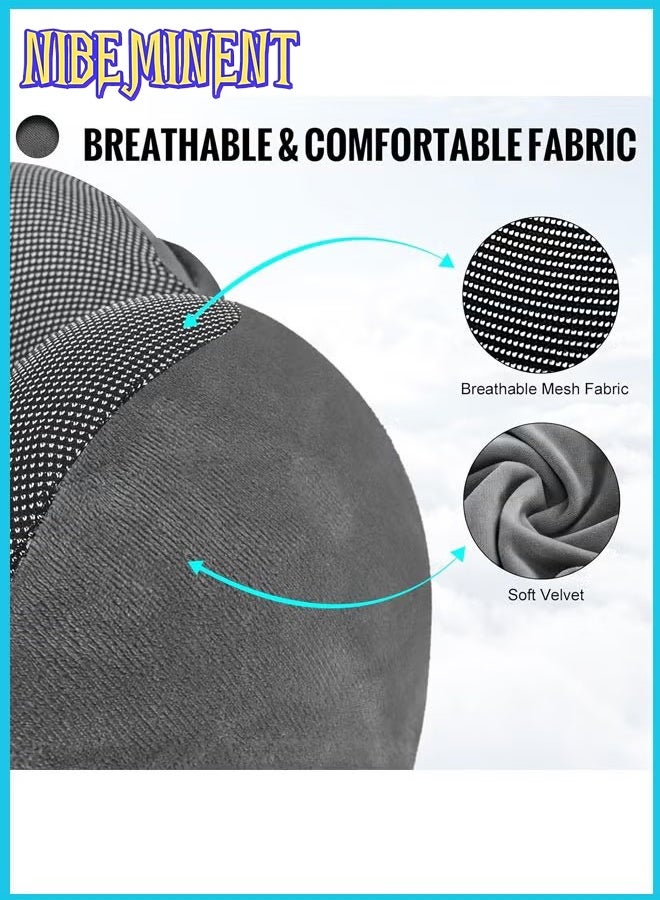 NIBEMINENT Travel Pillow, Neck Pillow for Travel with Hood for Airplane, Velvet Memory Foam Neck Pillow Adult Head & Neck Support, for Long Flights Plane, Office, Cars Sleeping & Rest (Black)  - Image 4