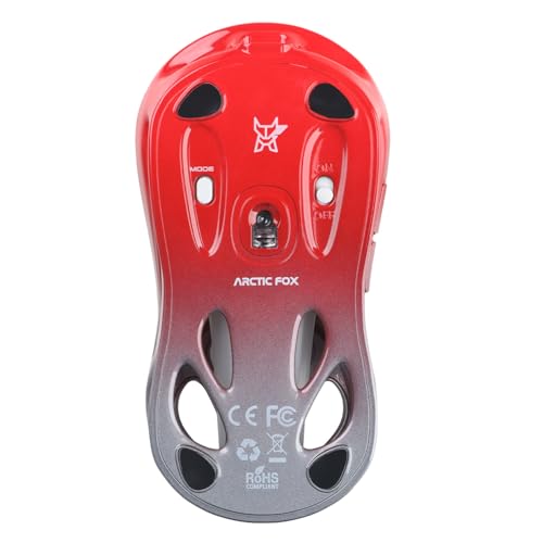 Arctic Fox Alien-X Gaming Wireless Mouse, Tri-Mode (2.4G/Bluetooth/Wired), 4800 DPI, 1000Hz Ergonomic Hollow RGB Rechargeable Type-C for Mac/Laptop/iPad/Office (Red) - Image 2