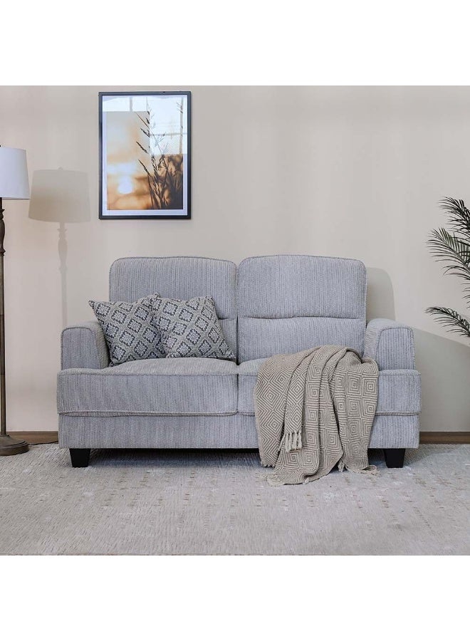 Comfynest Comfynest Winterfell 2-Seater Fabric Sofa With 2-Year Warranty 166X88X97Cm Grey - Image 1
