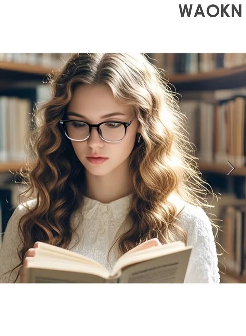 WAOKN Photochromic Blue Light Blocking Glasses for Men Women Anti Blue Light Eyewear Transparent Gaming Glass Clear Classic Ultra Lightweight TV PC Computer Laptop anti Eye Fatigue,Intelligent photosensitive anti blue light gray glasses. - Image 4