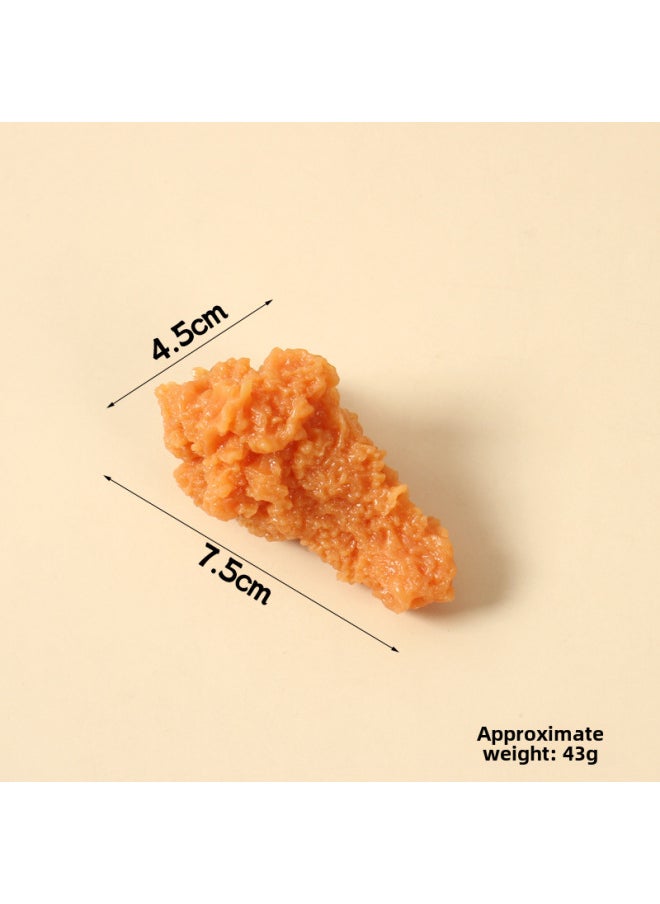 Simulation Food Chicken Leg Chicken Wings Model KFC Food Play Fried Chicken Leg Fried Chicken Wings Window Display Props Keychain-Color:Light-colored Fried Chicken Legs (no Buckle)