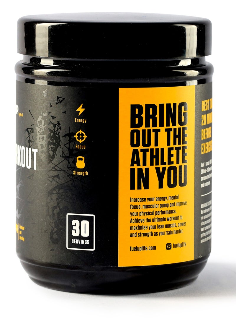 FUEL-UP by Kcal - Pre Workout Fruit Punch Powder Increase Energy Muscle Pump and Anti Fatigue 300 Grams - Image 1