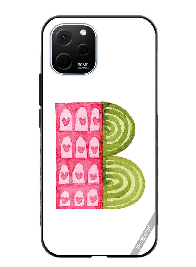 VR CREATIVE Protective Case Cover For Huawei Enjoy 50z Alphabet B Design Multicolour - Image 1