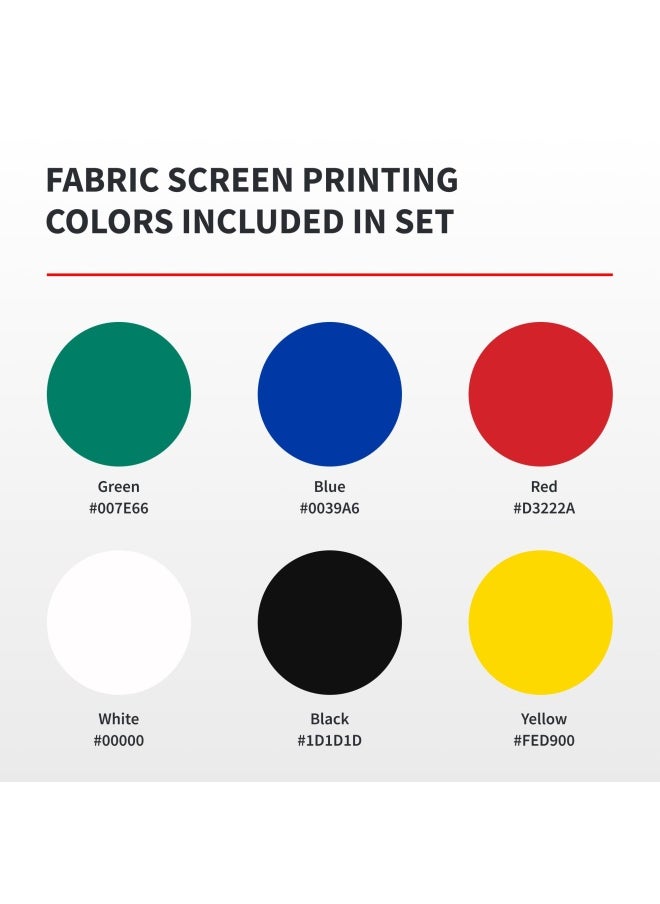Speedball Fabric Screen Printing Ink Starter Set 6-Colors 4-Ounce for T-Shirt and Silkscreen Printmaking  - Image 3