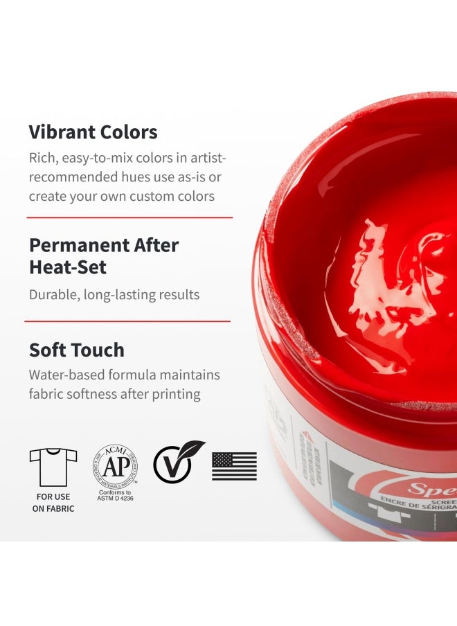 Speedball Fabric Screen Printing Ink Starter Set 6-Colors 4-Ounce for T-Shirt and Silkscreen Printmaking  - Image 2