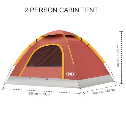 UNP 2Person Portable Dome Tent Easy SetUp Lightweight Red 4 Season Camping Hiking - Image 3