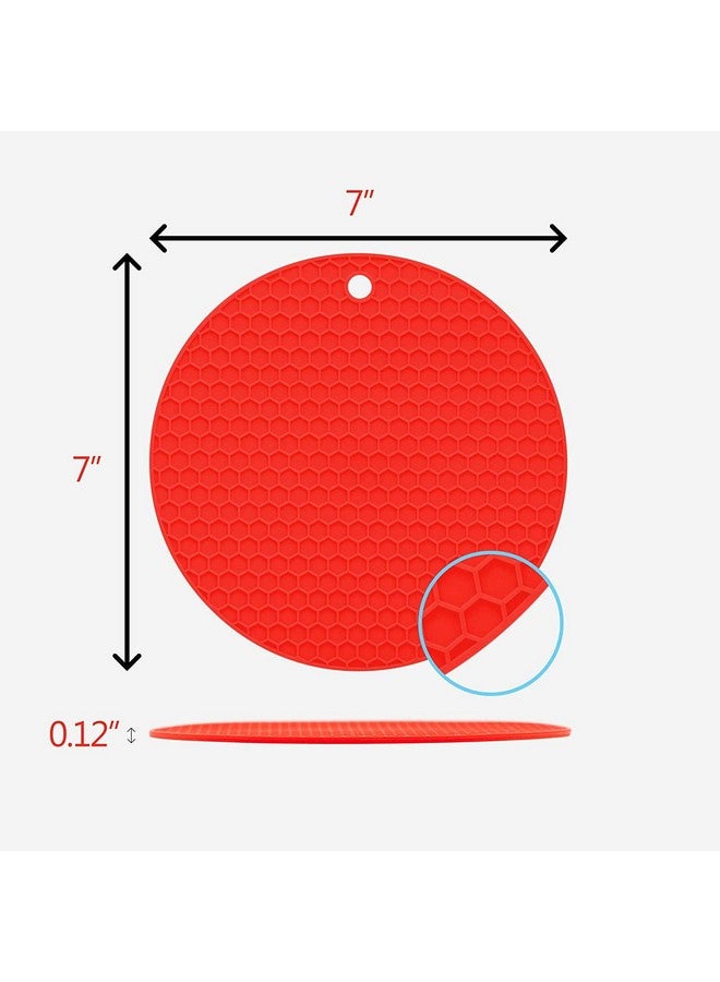 P-Plus International Silicone Heat Resistant Round 18 cm Trivets Mat (Random Colour ) - Pack of 6 - Image 5