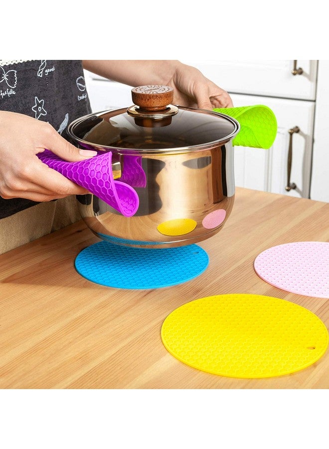 P-Plus International Silicone Heat Resistant Round 18 cm Trivets Mat (Random Colour ) - Pack of 6 - Image 3