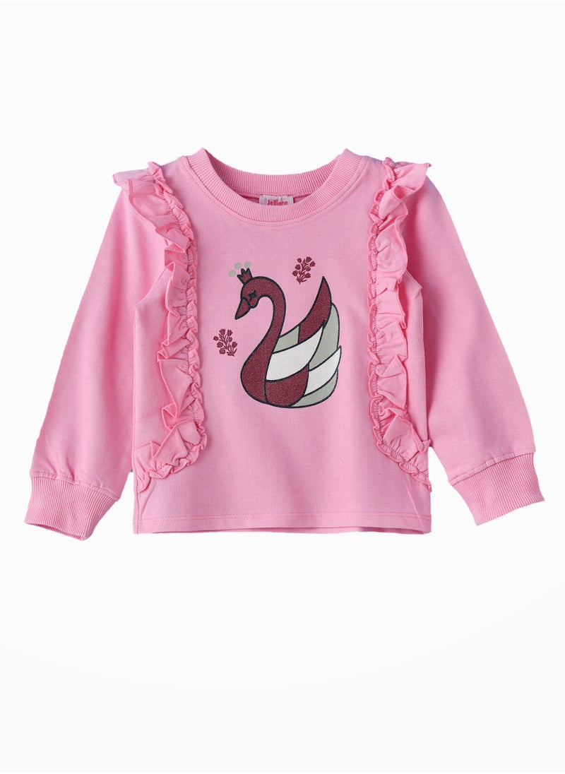 Jelliene Cozy Comfort for Your Little Adventurer: Girls' Cotton Sweat Top  - Image 1