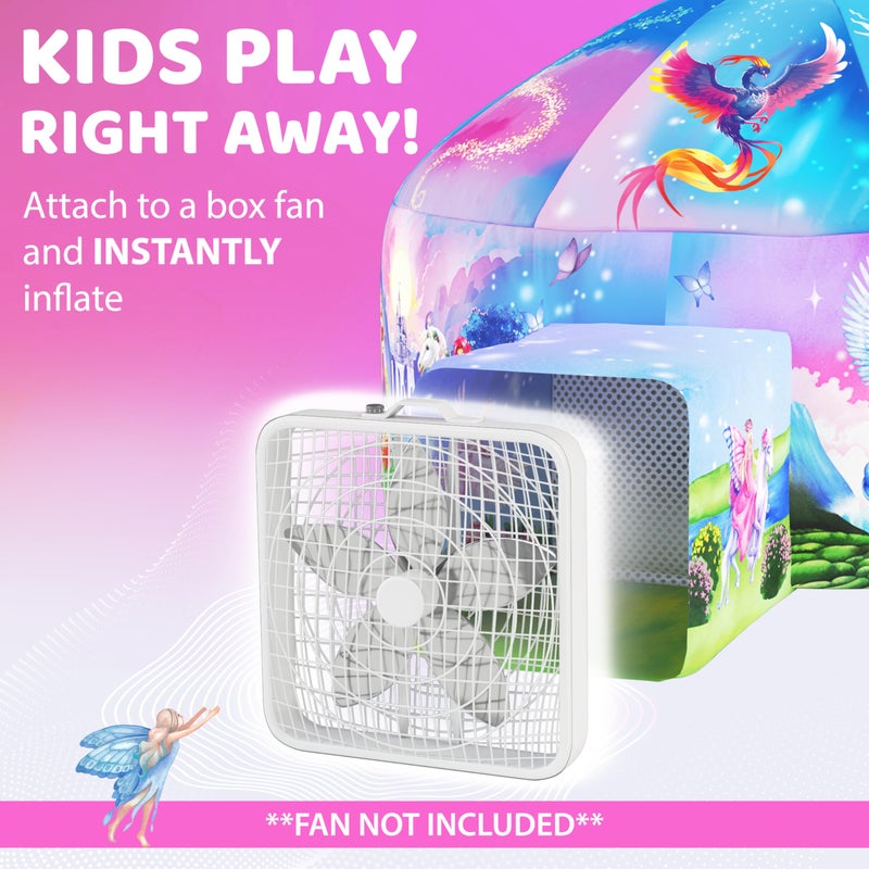 W&O WO Enchanted Aerodome with LED Lights  Inflatable Princess Castle for Kids Aged 312 Inflates in Seconds Creating an Immersive Fairytale Experience Fan Not Included - Image 3