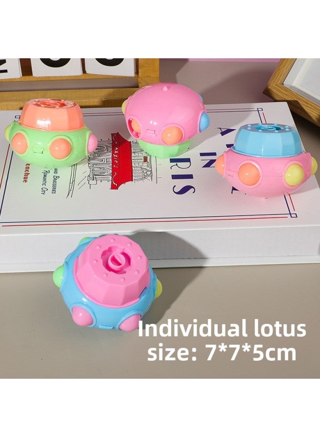 Children's Luminous Lotus Gyro Toy Strawberry Gyro Launch Kindergarten Baby Gift Stall Small Toys Wholesale-Color:Individual Lotus Flower - One Random Color  - Image 1