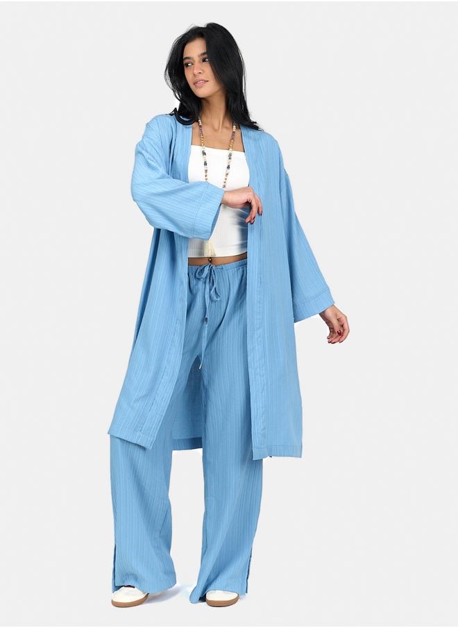 Clue Textured Pattern Midi Kimono  - Image 1