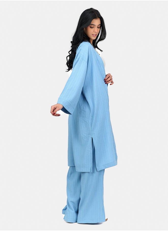 Clue Textured Pattern Midi Kimono  - Image 2