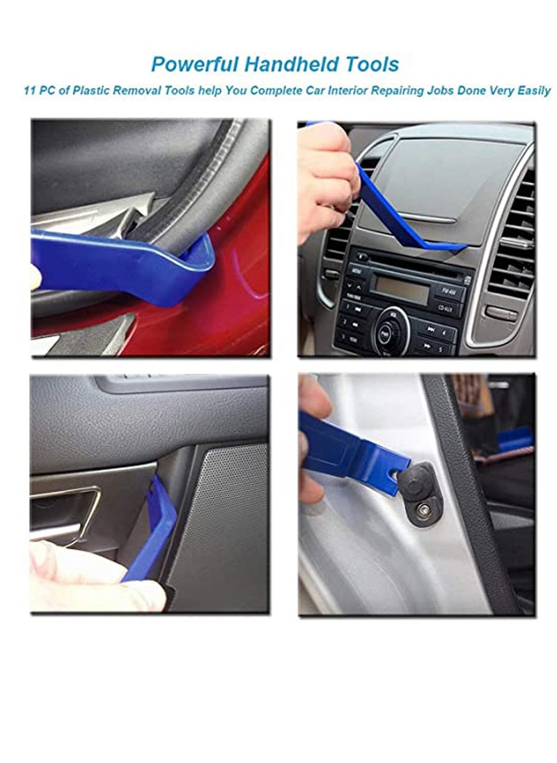 KASTWAVE Trim Removal Tool, Auto Panel Removal Tool Car Interior Trim Kit Fastener Rivet Remover Plastic Pry Tool for Automotive Radio Stereo Dash, car Upholstery Toolkit  - Image 2