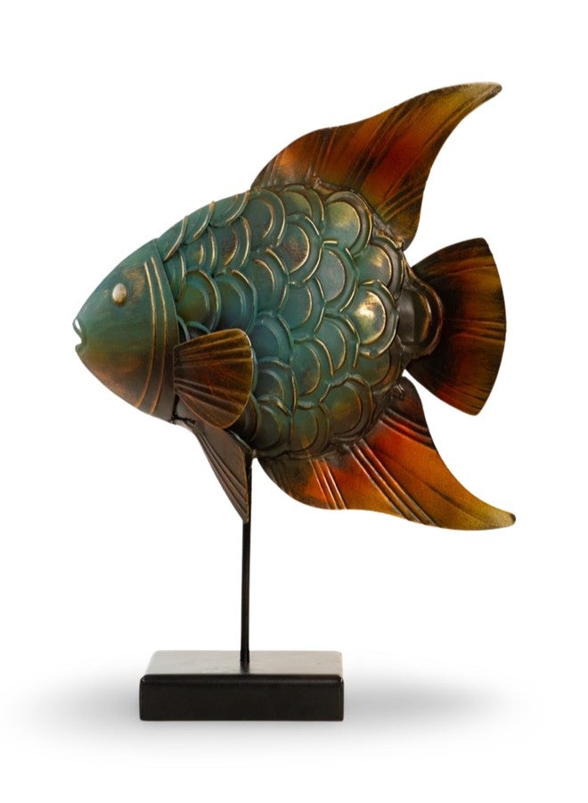 Made Easy Kit Fish Metal Art Freestanding - Home & Kitchen Décor Sculpture Statue Antique Colorful Craft - Sea Ocean Beach Coral Costal Pond Marine Nautical River Water Inspired Statue Designs (Fish) - Image 1