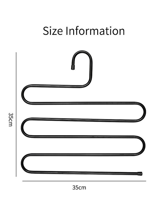 We Happy S Shape Clothes Hanger, 5 layers Pants Ties Multipurpose Stainless Steel Storage Space Saving Organizer, Black (Pack of 6) - Image 3