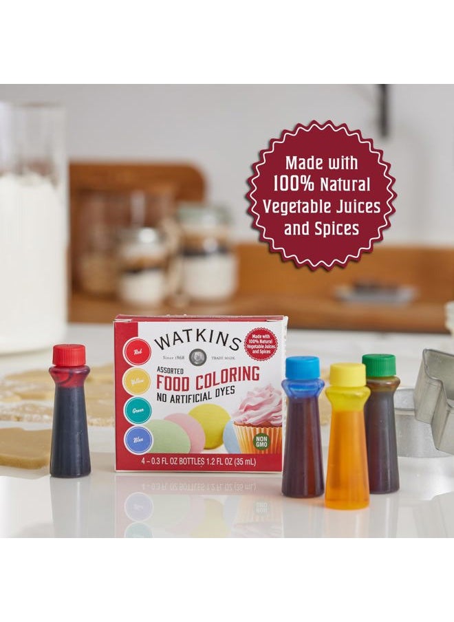 Watkins Assorted Food Coloring, 1 Each Red, Yellow, Green, Blue, Total Four 0.3 oz bottles, 4 Count (Pack of 1)  - Image 4