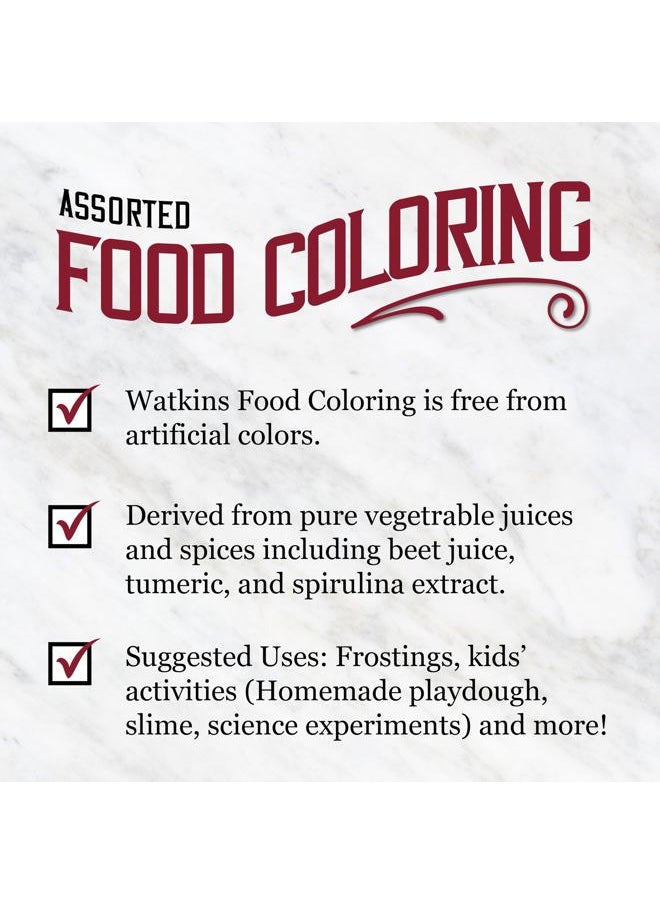 Watkins Assorted Food Coloring, 1 Each Red, Yellow, Green, Blue, Total Four 0.3 oz bottles, 4 Count (Pack of 1)  - Image 5