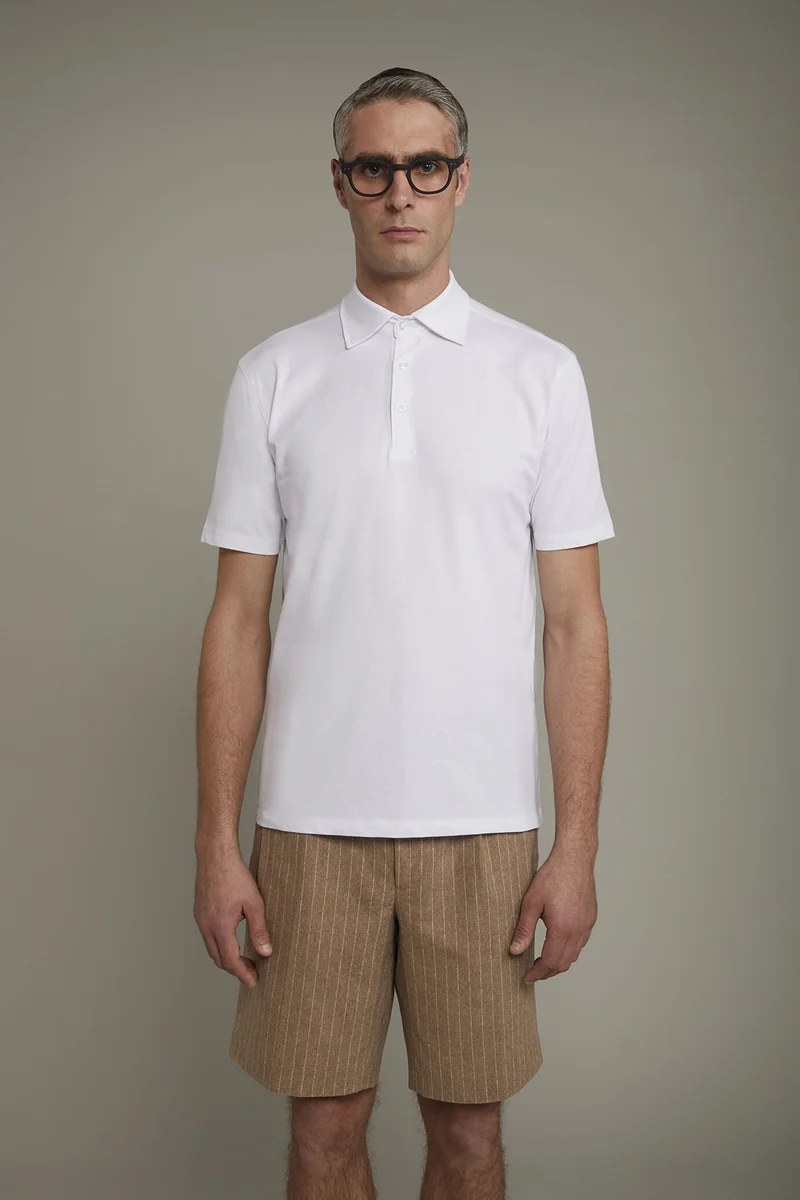 Doppelganger White Men's polo shirt short sleeves 100% supima cotton regular fit - White for Men | Best Price UAE