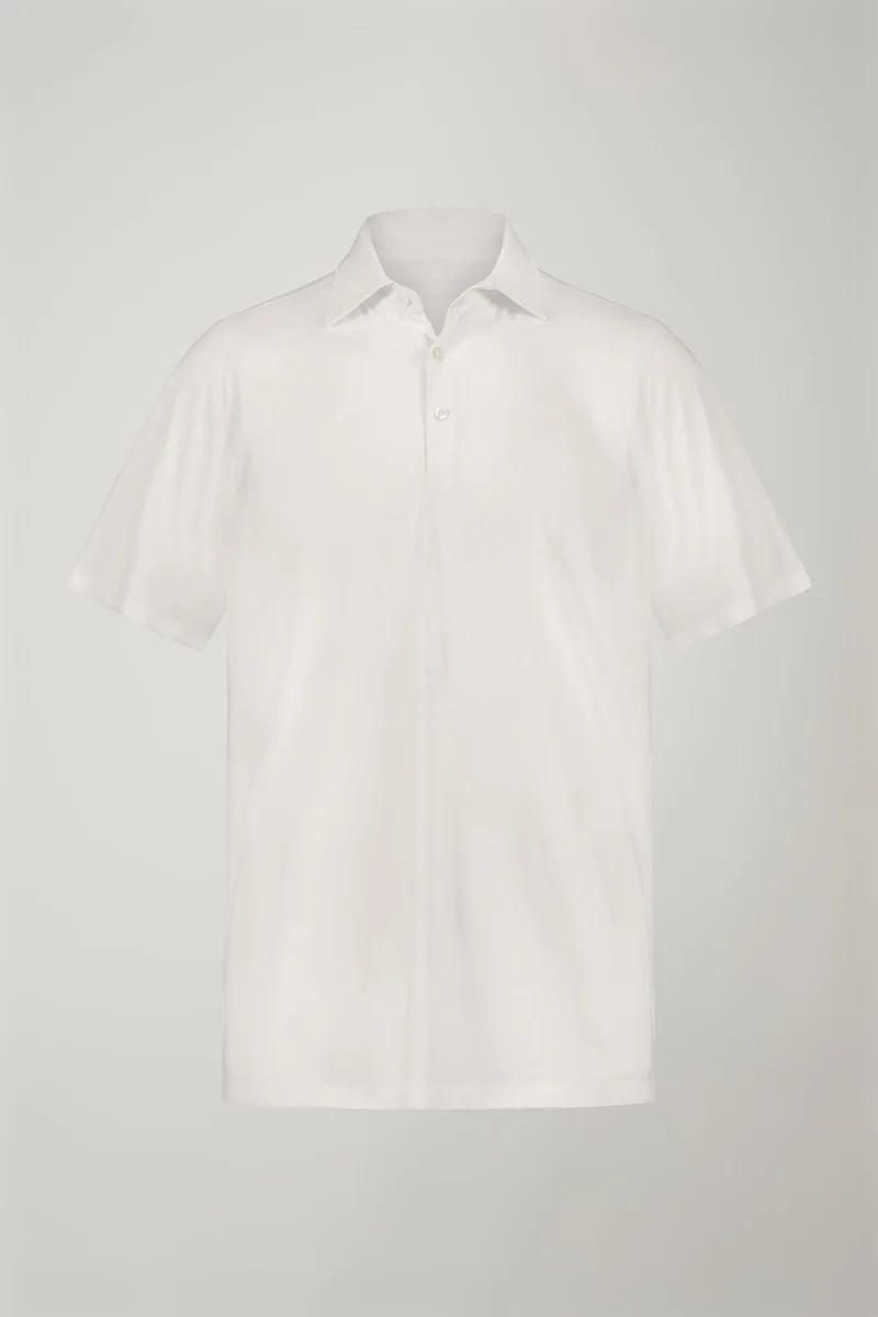 Doppelganger White Men's polo shirt short sleeves 100% supima cotton regular fit - White for Men | Best Price UAE