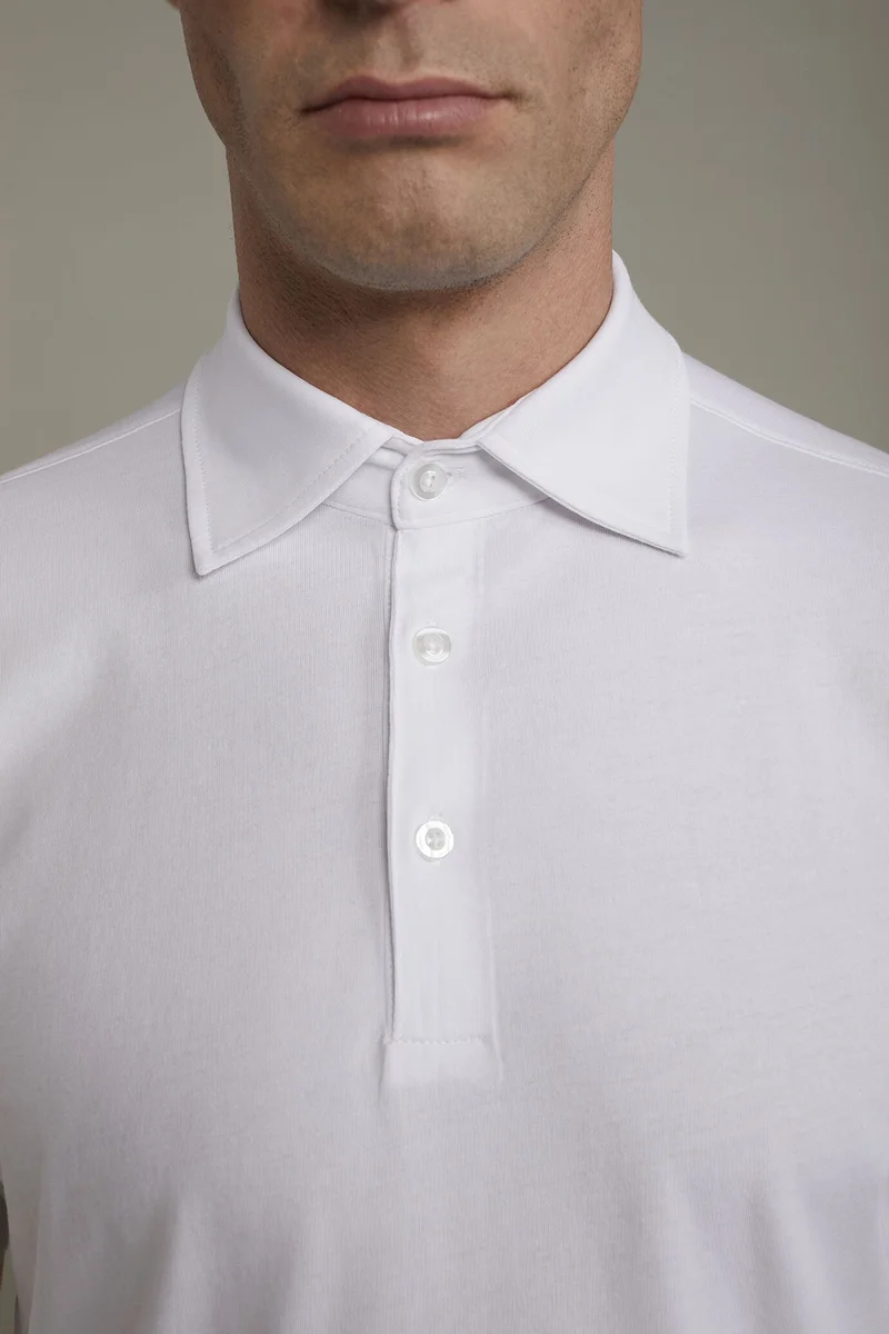 Doppelganger White Men's polo shirt short sleeves 100% supima cotton regular fit - White for Men | Best Price UAE