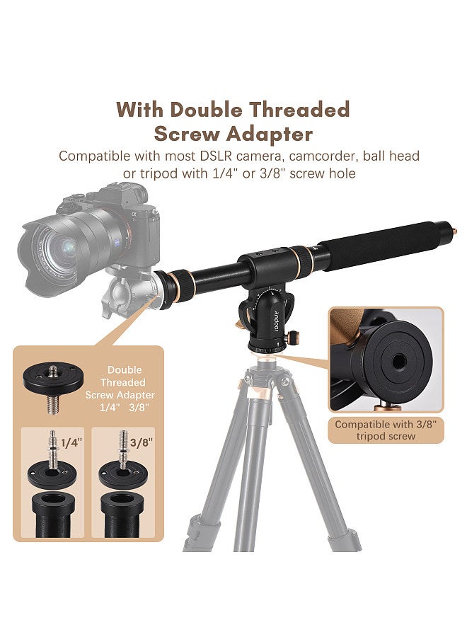 ANDOER Universal Tripod Extension Arm Aluminum Alloy Detachable Extender Horizontal Centre Column for Tripod 48-106cm Retractable Tripod Boom Arm with 360° Rotatable Base 5kg Load Capacity  - Image 2